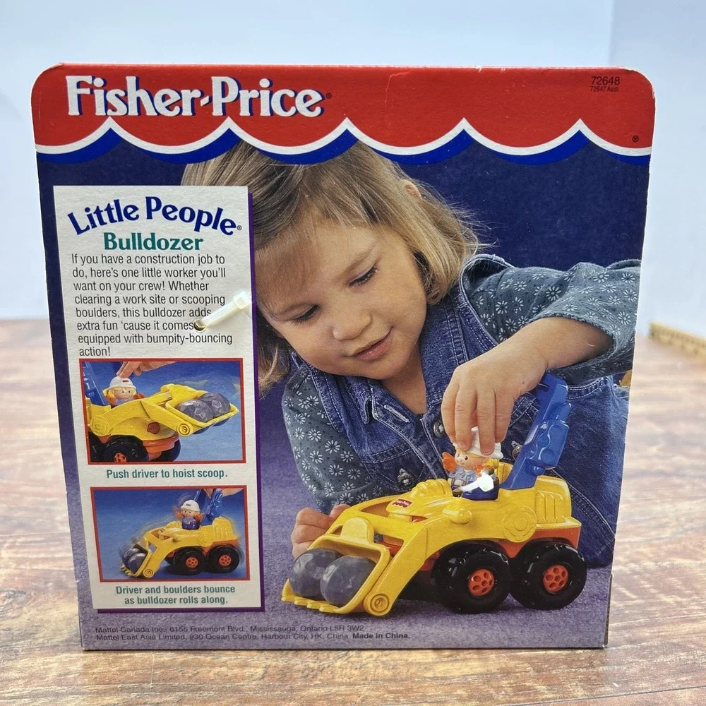 Fisher Price Little People Bulldozer Construction Vehicle Loader 1998 NEW 72648